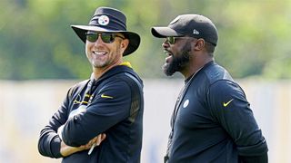 Steelers' Matt Canada Encouraged By Exciting Offensive Tackle Battle Ahead Of 2023 Opener (Steelers News). Photo by Matt Freed / Pittsburgh Post-Gazette